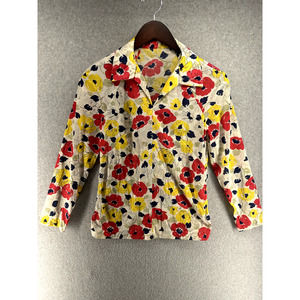Handmade Vintage Floral Collared Blouse Small
